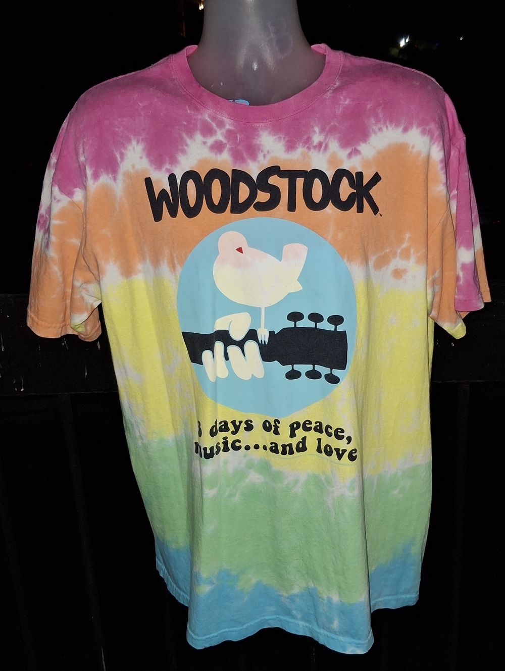 Vintage LIQUID BLUE WOODSTOCK Tie Dye T Shirt Size XL